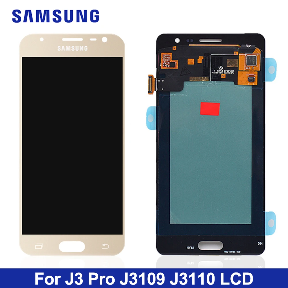 

J3110 LCD AMOLED For Samsung Galaxy J3 pro J3109 J3110 J3119 LCDS Display Touch Digitizer Screen Bright Adjustment Replacement
