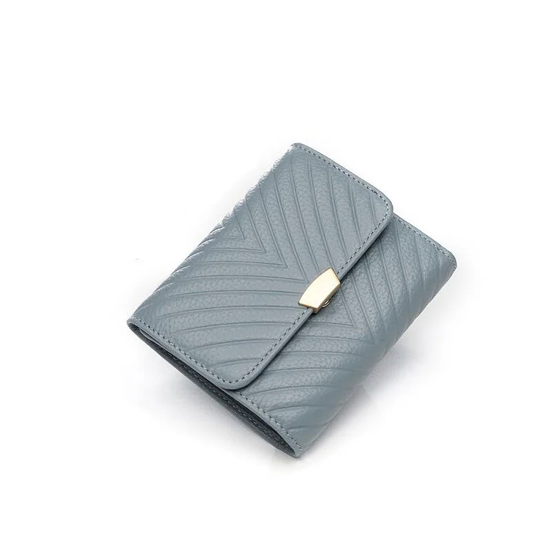 San Maries, маленький женский кошелек, роскошный бренд, известный Мини Женский кошелек, кошельки, женский короткий кошелек для монет, кредитный держатель для карт - Цвет: 8038 light Blue