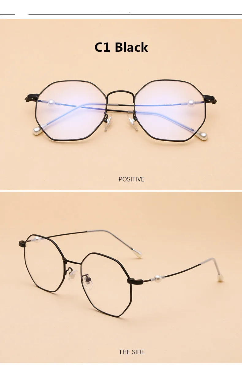Женские очки с жемчугом, оправа, винтажные очки, очки по рецепту, оправа для близорукости, пресбиопии, очки, модные очки Oculos de grau - Цвет оправы: C1