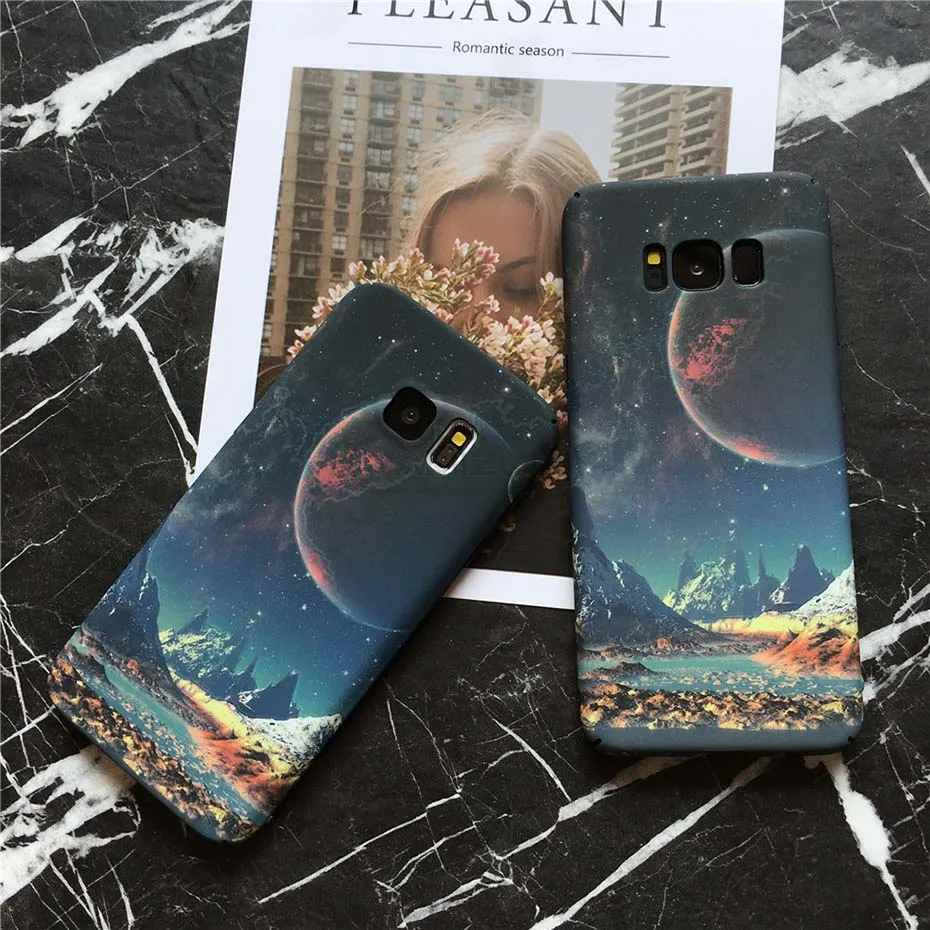 YAMIZOO Luminous Case For Samsung Galaxy s7 s8 s9 Plus PC Case Moon On s8 Back Cover For Samsung s7 Edge Note 8 Phone Cases Hard (14)