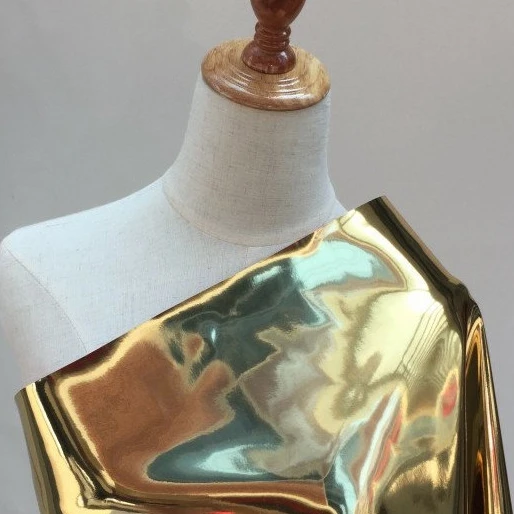

WL 005 DIY luggage garment gold light PU fabric 0.5m*1.4m