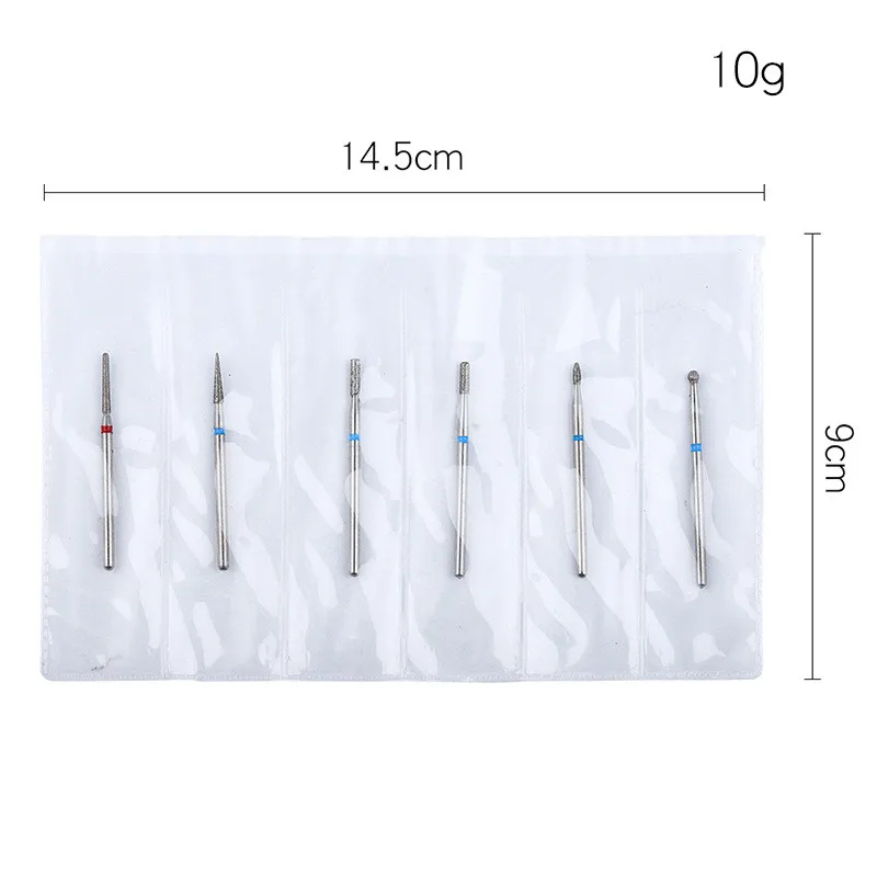 6pcs/set Diamond Nail Drill Milling Cutter Bits Rotary Burr Electric For Manicure Machine Cuticle Nail Art Remover Tools