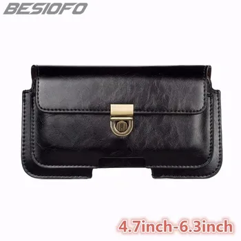 

Double Pockets Bag Hook Loop Belt Pouch Holster PU Leather Cover Phone Case For ZTE Nubia Z9 Z11 Z17 Mini AXON MAX Blade Z X V9