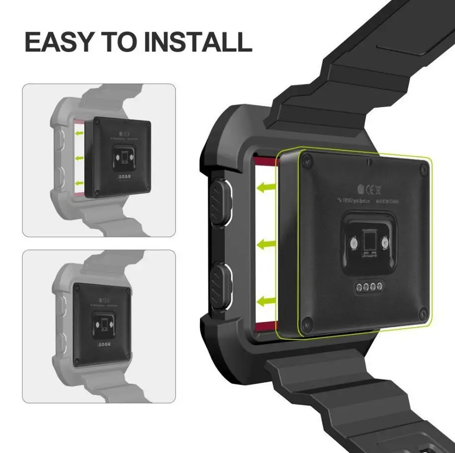 KINGBEIKE Silicone Watchband+Frame For Fitbit Blaze Bracelet Smart Watches Anti-fall Frame Protective Sleeve Protective Case