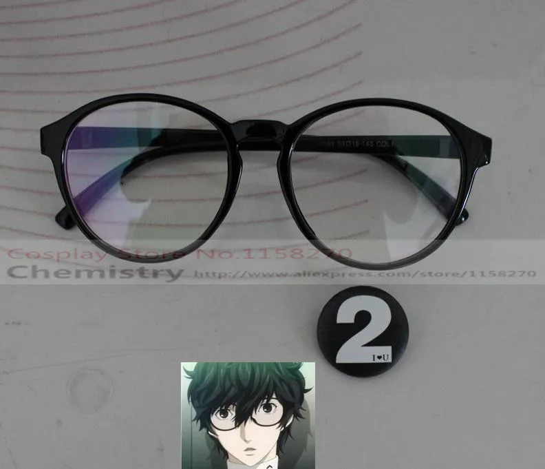 

Persona akira kurusu hero Futaba Sakura cosplay glasses with bedge number 2