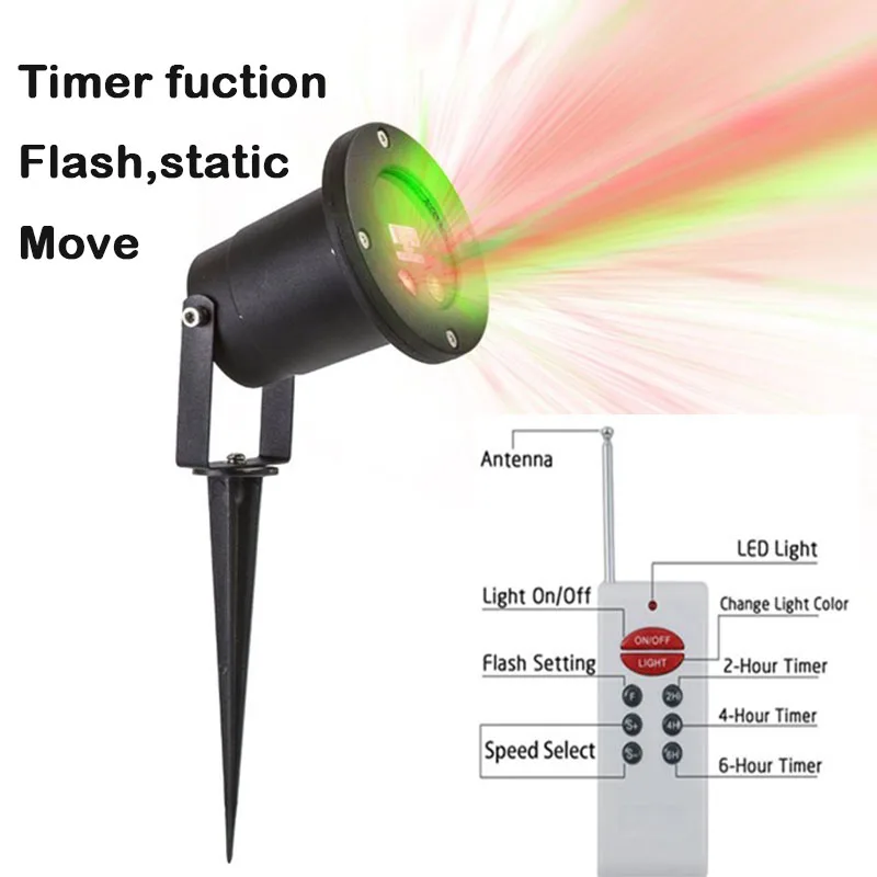 

Christmas Lights Outdoor Star Laser Projector Showers Light Fairy Patterns Motion with RF Remote Waterproof New Year Decorations