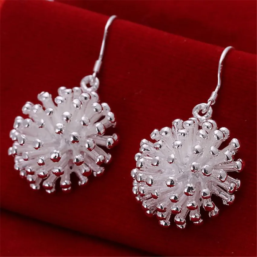 

wholesale Beautiful Bright Noble big women lady hoop charms silver color earrings high quality fashion classic jewelry E114