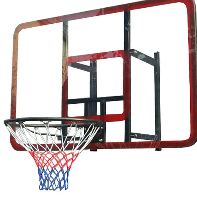 

Standard Nylon Basketball Net Thread Sports Basketball Hoop Mesh Backboard Rim Ball Pum 12 Loops White Red Blue