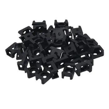 

Black 9mm Cable Tie Mount Saddle Type Plastic Wire Bundle Holder 100Pcs