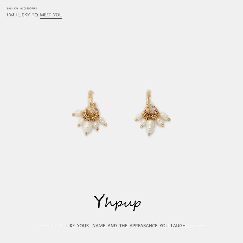 Yhpup трендовые элегантные висячие серьги в стиле барокко с натуральным жемчугом и кисточками, массивные геометрические серьги Brincos для женщин, вечерние ювелирные изделия, подарок, новинка