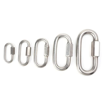

1 Pc High Quality Stainless Steel Screw Lock Climbing Gear Carabiner Quick Links Safety Snap Hook Campping Accessories