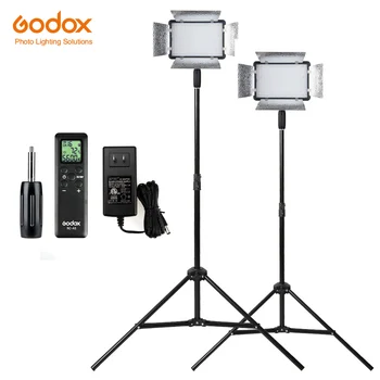 

Free DHL 2X Godox LED 500LRC 3300-5600K Video Light with Reflectors + 200cm Light Stands Kit
