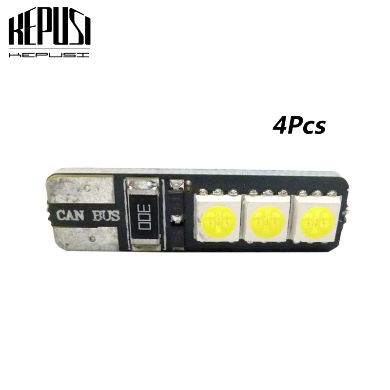 

4pcs/lot Bright Double No Error T10 LED 194 168 W5W Canbus 6 SMD 5050 LED Car Interior Bulbs Light Parking Width Lamps