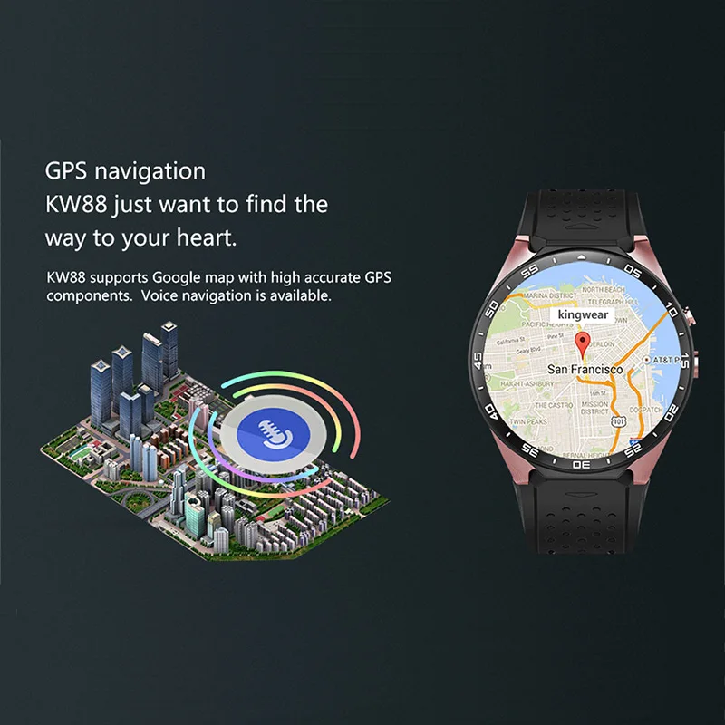 KW88 XGODY Смарт часы Android 5 1 Play Store gps наручные с sim картой 3g телефонный звонок Спорт