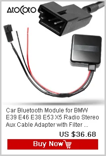 AtoCoto автомобиль Bluetooth Aux Получайте 12 штыревой адаптер для BMW Mini E60 E61 E63 E64 E83 E85 для радио, навигации A2DP аудио Вход