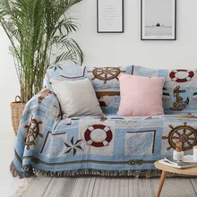 Средиземноморский стиль одеяло чехлы для диванов с кисточкой slipcover броски на диван/кровать/Самолет путешествия пледы прямоугольный Thicking SF35