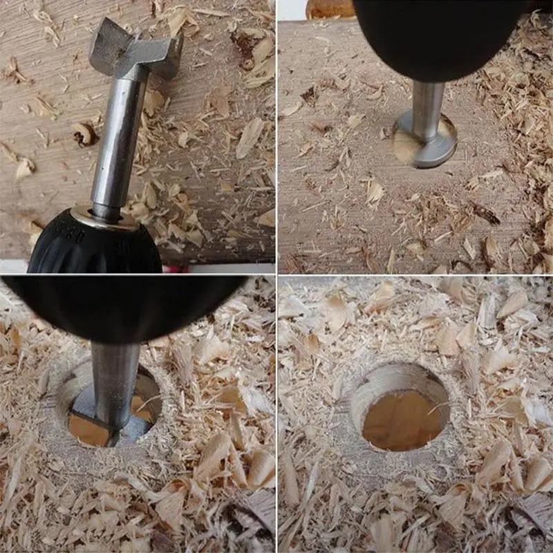 

New Hot 5 Pcs Auger Drill Forstner Bit Set Hinge Boring Woodworking Hole Saw Cutter Round Shank Wood Tools