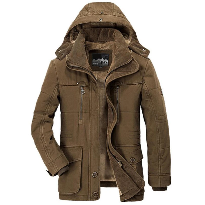 

Winter Parka Men Winter Jacket Military Parka Coat Male Hooded Collar Detachable Hat Wool Liner Veste Homme Big Size 5XL 6XL