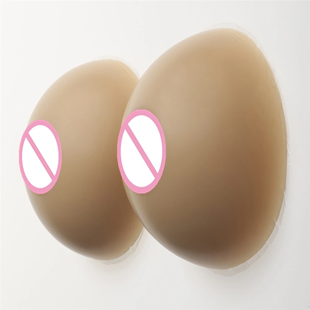 

Men Silicone Fake Boobs 800g/Pair Transvestite Brown Breast Forms Enhancer Drag Queen Crossdress CD Shemale Fake Breast