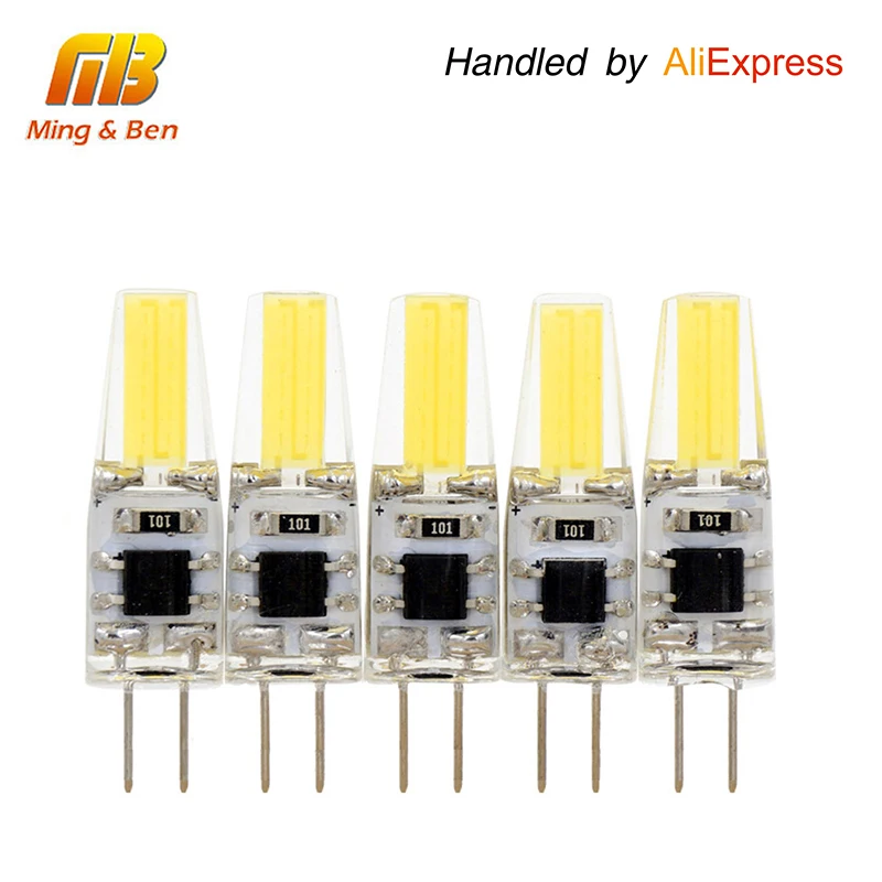 

[MingBen] 5pcs G4 LED Bulb 3W 12V DC 220V AC LED COB Bulb Replace Halogen Lamp High Bright For Chandelier Warm white Cold White