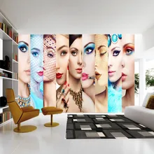 Фотообои современный дизайн Фреска Мода Красота модель коллаж украшения для магазина одежды фоновые обои