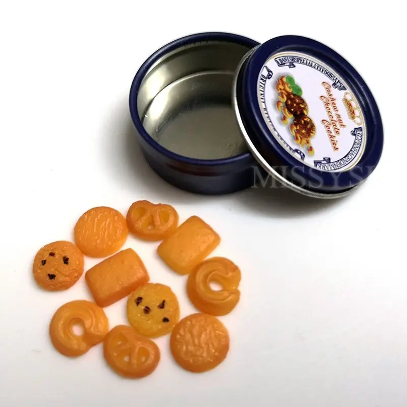 

1set 1/12 Cute Dollhouse Miniature Mini Cookies With Box food Play doll food for blyth BJD Kitchen Toys