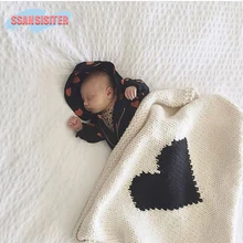 Новорожденных Детское одеяло вязаная пеленка Обёрточная бумага Одеяло s сердца Мягкая малыша детские постельные принадлежности Стёганое одеяло для кровати диван корзина коляски Одеяло s