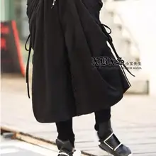 Новинка года Для мужчин одежда стилист моды шаровары юбка брюки большие промежности Штаны личность шаровары певица костюмы