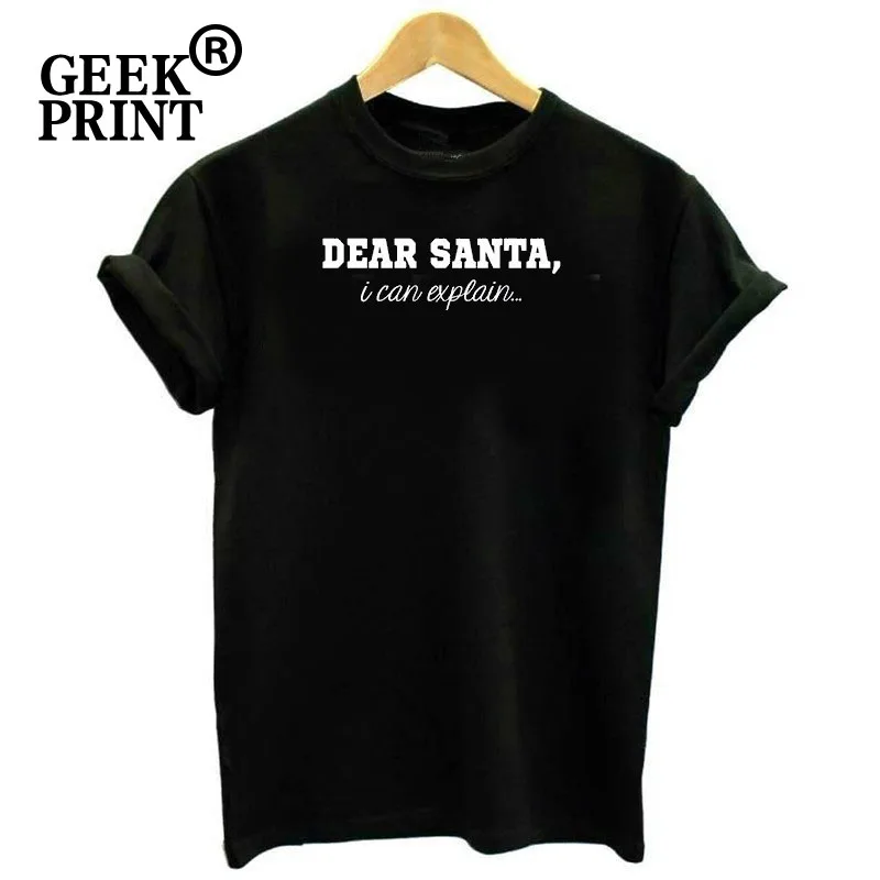 Женские топы DEAR SANTA... Я могу объяснить... Рождественская футболка женские футболки