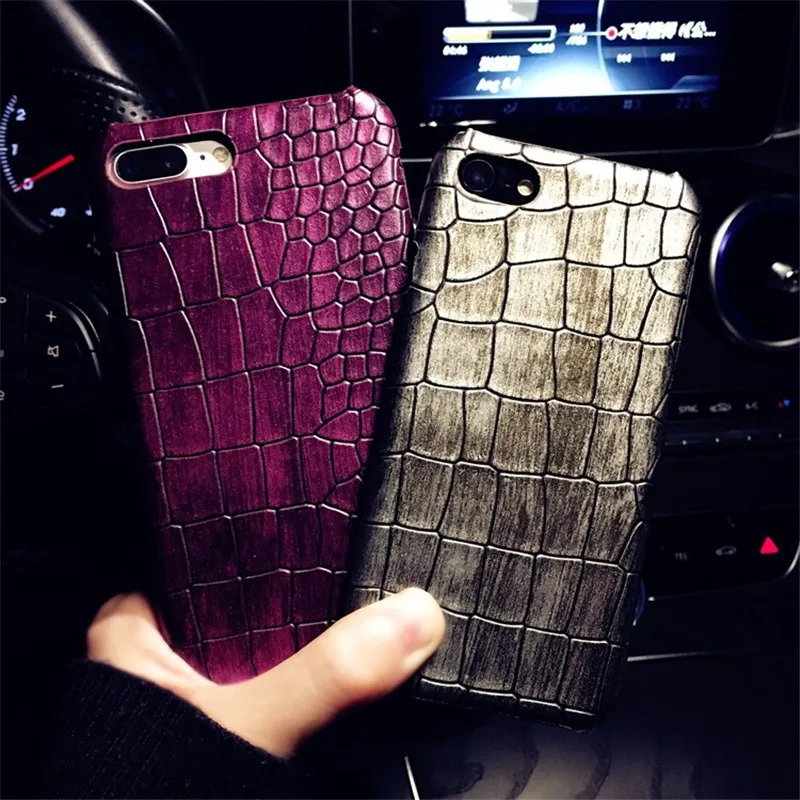 Case For iPhone X 8 7 Plus Luxury Retro 3D Crocodile Pattern Slim Leather Hard PC Cover For Apple iPhone7 6 6S Plus Back Cover Case For iPhone X 8 7 Plus Luxury Retro 3D Crocodile Pattern Slim Leather Hard PC Cover For Apple iPhone7 6 6S Plus Back Cover