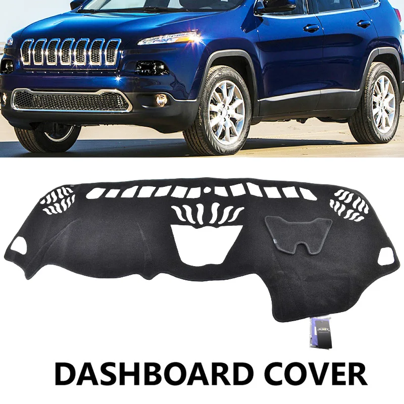 

AX Xukey LHD Dashboard Cover Dashmat Dash Mat For Jeep Cherokee KL Pad Sun Shade Dash Board Cover Carpet 2014 2015 - 2018