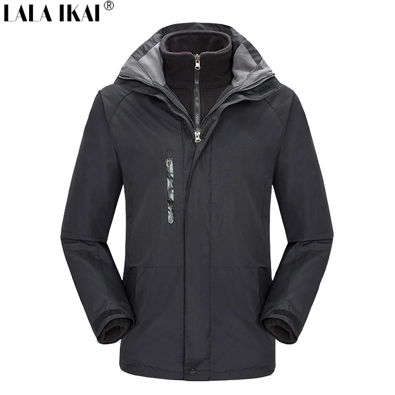 LALA IAKI Softshell Jacket Men Winter Warm Outdoor Sport Waterproof