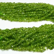Зеленый Перидот 3-6 мм барокко Свободные бусины для изготовления ювелирных изделий ожерелье 14 дюймов FPPJ