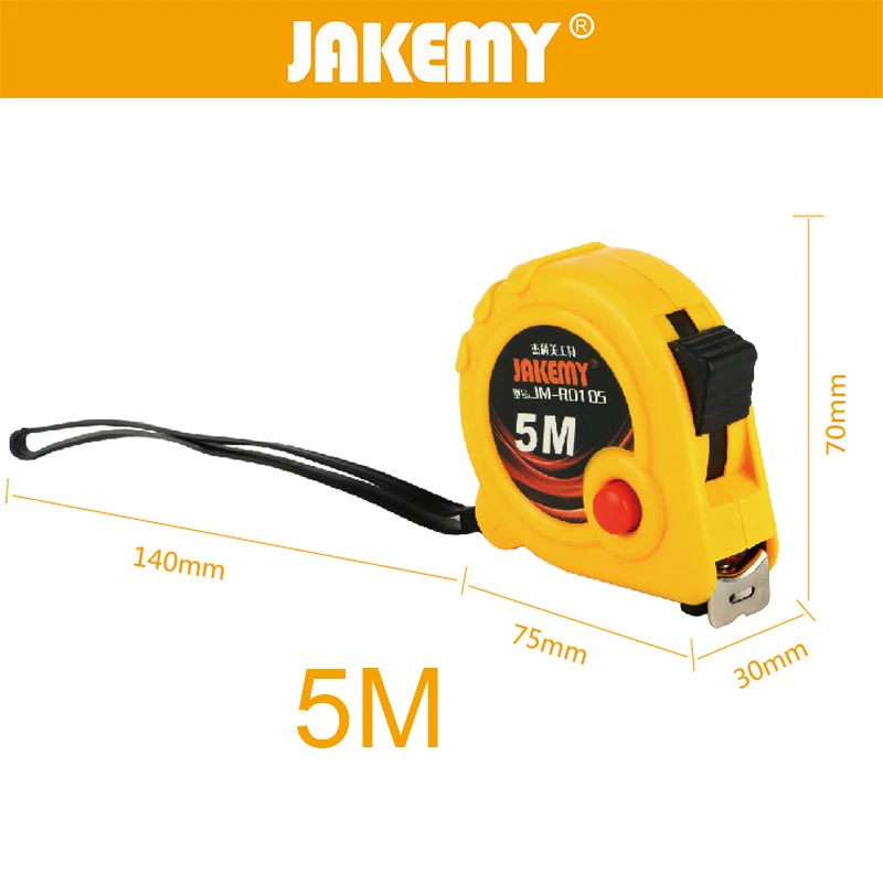 JAKEMY 1pc 3m/5m Measuring Tape Steel Tape Multitool Ruler Steel Measure Tape Metric Woodworking Hand Measure Tools