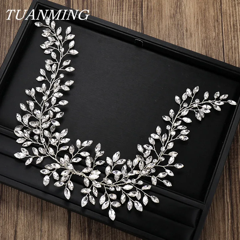 Luxurious Rhinestone Crystal Headband Bride Hair Accessories Wedding Crystal Hairbands Headbands Silver Crystal Bridal Hair Band