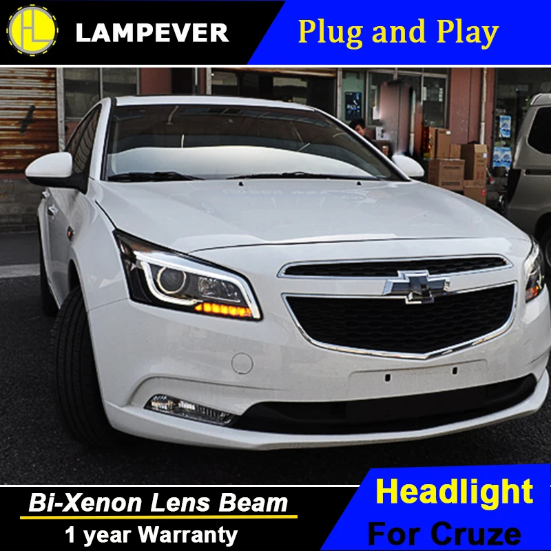 

Lampever Car For Classic Chevrolet Cruze Headlights LED Headlight Light Bar High Low Beam Bi-Xenon HID Headlamp Front Lamp SY