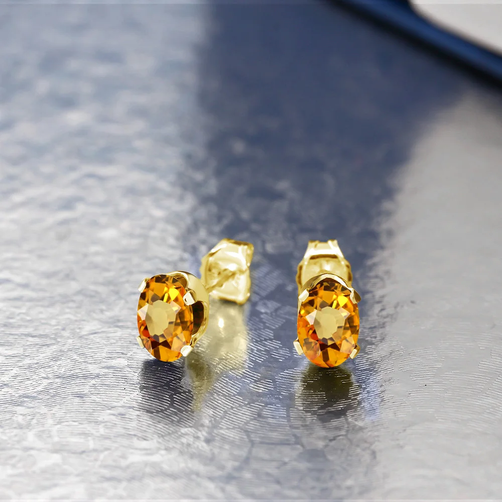GemStoneKing 1 10 Ct Овальный натуральный жёлтый драгоценный сапфир 18K желтый