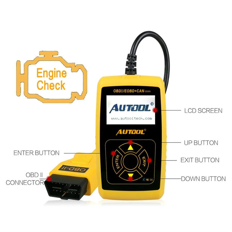 

OBD2 Auto Code Reader Scanner OBD 2 II Car Scan Auto Diagnostic Tool CS320 PK AD310 Launch X431 OM123