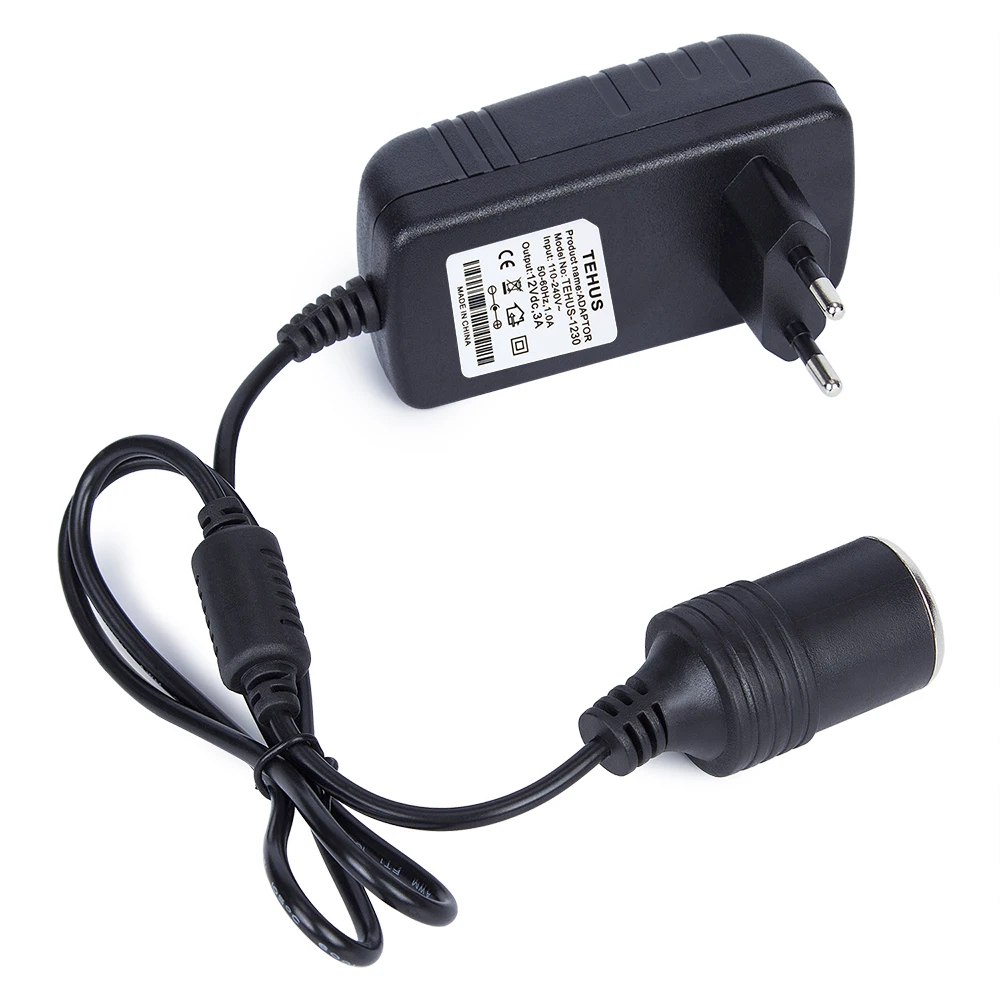

EU Plug 110-220V AC Power to 12V 3A Power Charger Adapter Car cigarette lighter socket Adapter Power Supply Regulated Power