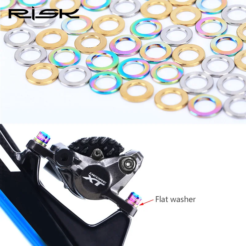 

10pcs M5 M6 Bicycle Bolt Washers Spacers Titanium Flat Washer Gasket For MTB Road Bike Stem Brake Bolt Screws Parts