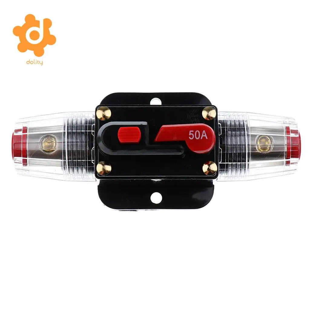 dolity DC 12V-24V Car RV Audio Inline Circuit Breaker Fuse Manual Reset Switch 20A 30A 40A 50A 60A 80A 100A 150A