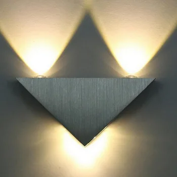 

Triangle aluminum wall lamp LED simple modern lamp originality bedside decorative lamp corridor aisle background wall lamp 3W