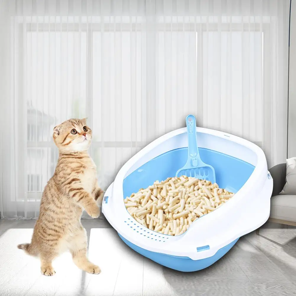 Кошачий подстилка полузакрытый кошачий ящик для мусора с лопатой кошачий Туалет подходит для кошек и маленьких собак