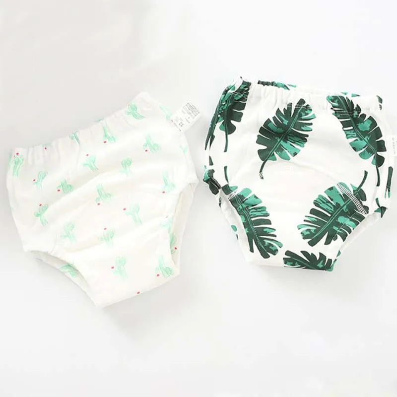 

4PCS Cotton Reusable Waterproof Baby Potty Training Pants 6 Layers Cloth Diaper Nappy Panties Kids Toddler Underwear