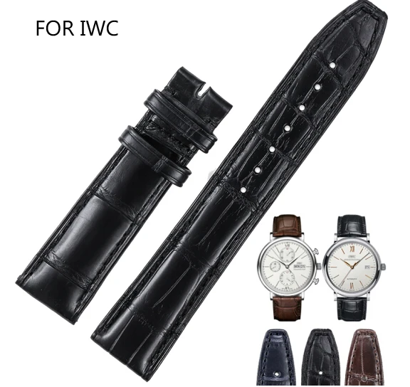 

Shihui men and womane hand make processing genuine leather alligator crocodile skin pattern watchbands accept IDY Logo 20 22mm
