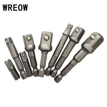 

8Pcs/set 1/4" 3/8" 1/2" Hex Shank Power Drive Socket Adapter Extension Drill Bit Connecting Rod Screwdriver Nut Driver Drill