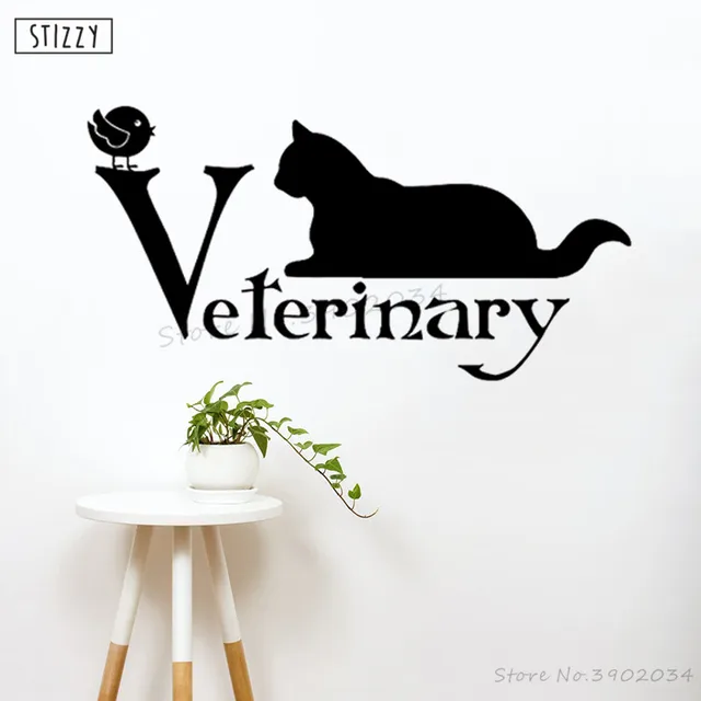stizzy wall decal animal veterinary grooming salon wall sticker cat