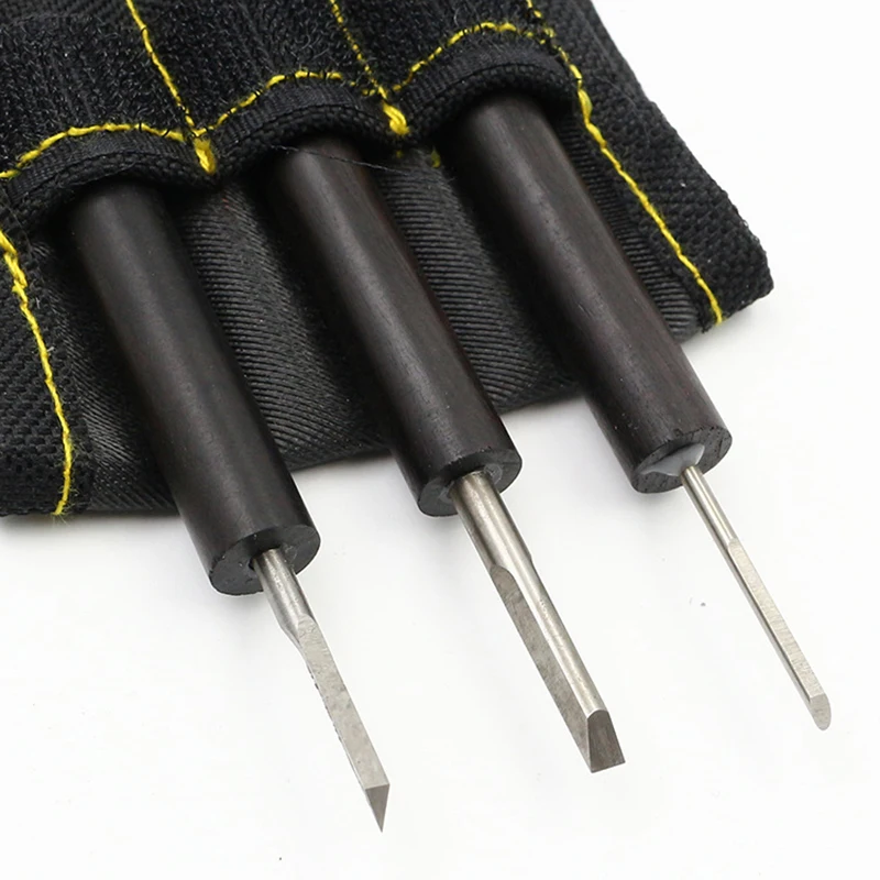 

3 pcs olive nuclear miniature knife chisel carving knife set in Oxford bag best for beginner