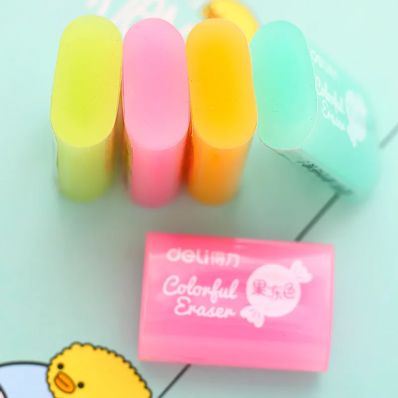 

1PC Cute Jelly Erasers Kawaii Erasers Colored Rubber Pencil Erasers For Kids Girls Gift School Supplies Stationery Novelty Items