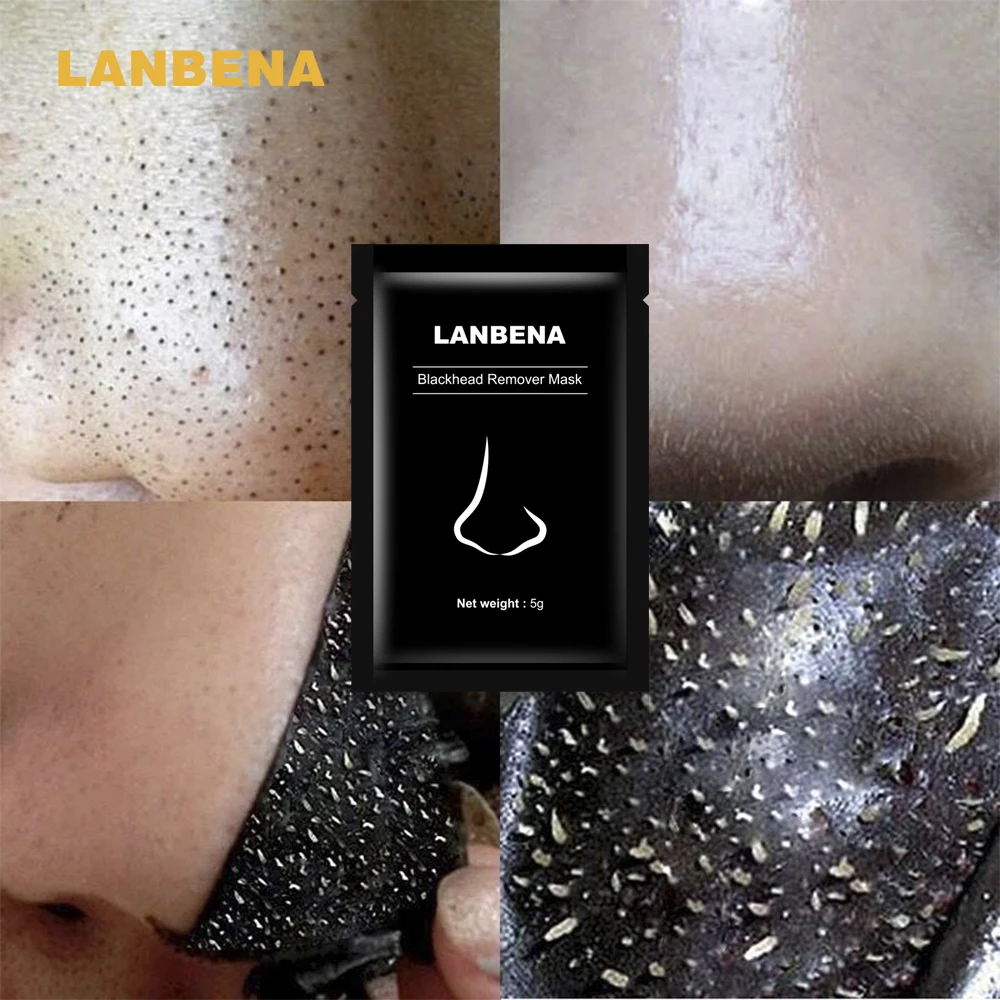 

LANBENA Black Mask Blackhead Remover Peel Off Mask Mud Face Mask Charcoal Mask Nose Acne Treatment Oil Control Skin Care 1 PC 65